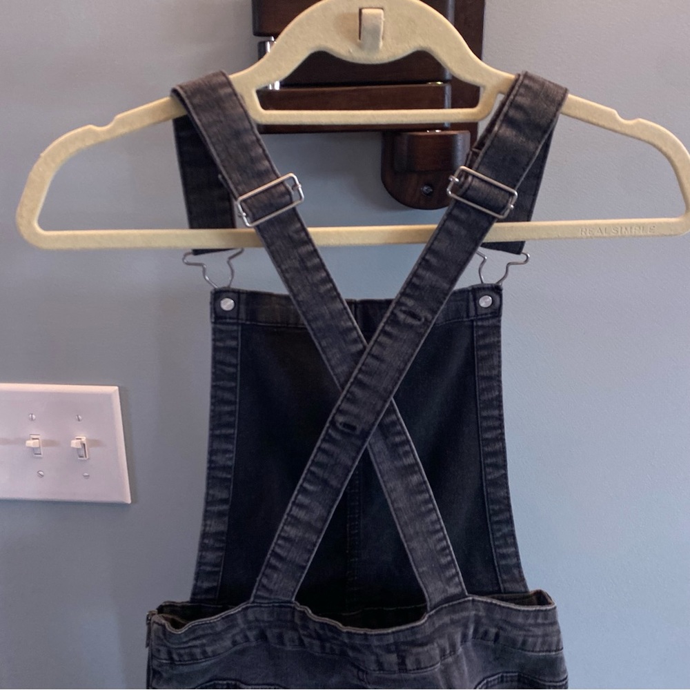 Wallflower Very Dark Gray Denim Overalls- SZ M - Picture 8 of 15